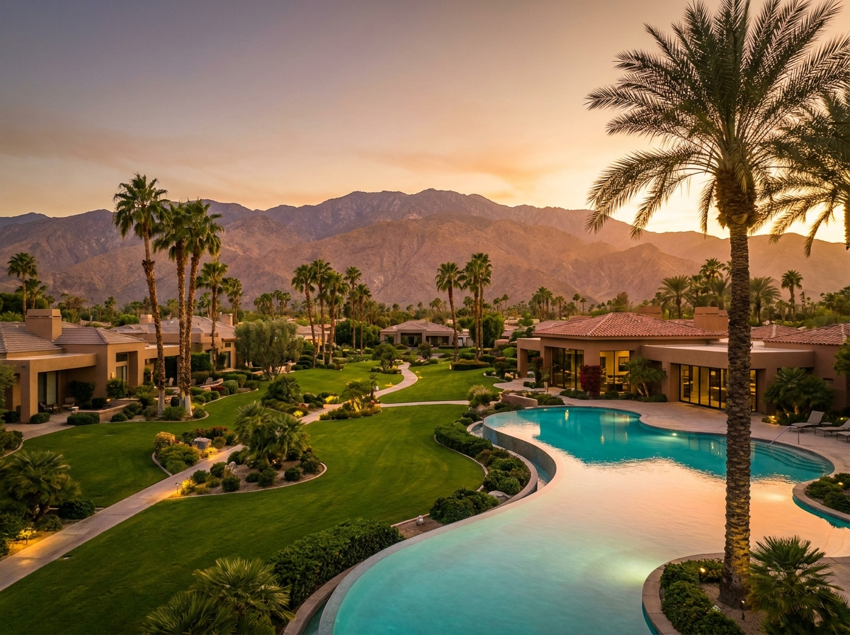 La Quinta golf course with mountains